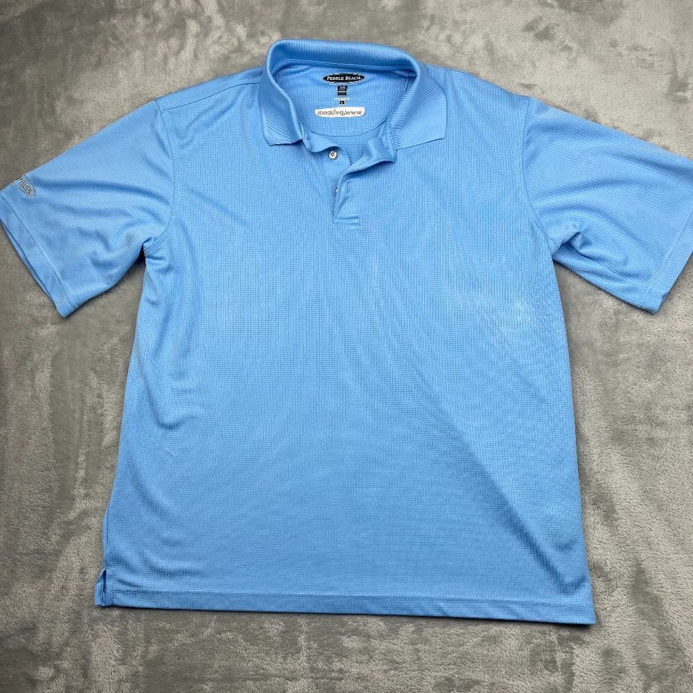 Customized Pebble Beach Golf Polo Short Sleeve Shirt Men's Large